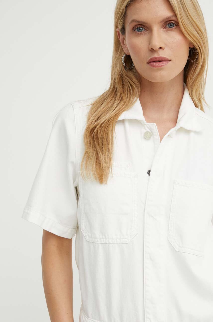 Джинсовий комбінезон G-Star Raw колір сірий з бавовни з коміром D24394-D551 
