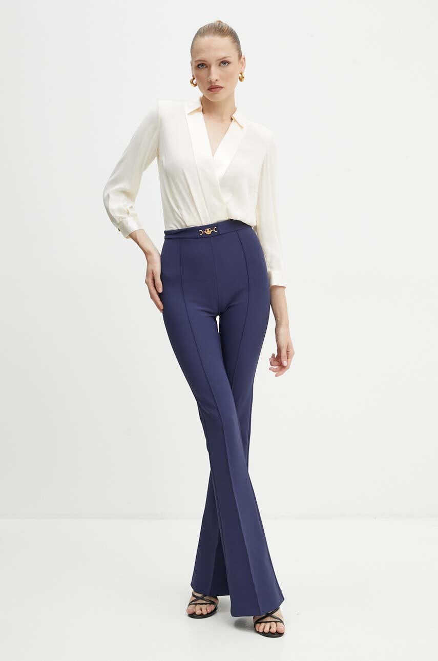 Elisabetta Franchi salopeta culoarea bej, cu guler, TU00546E2 Elisabetta Franchi salopeta culoarea bej, cu guler, TU00546E2