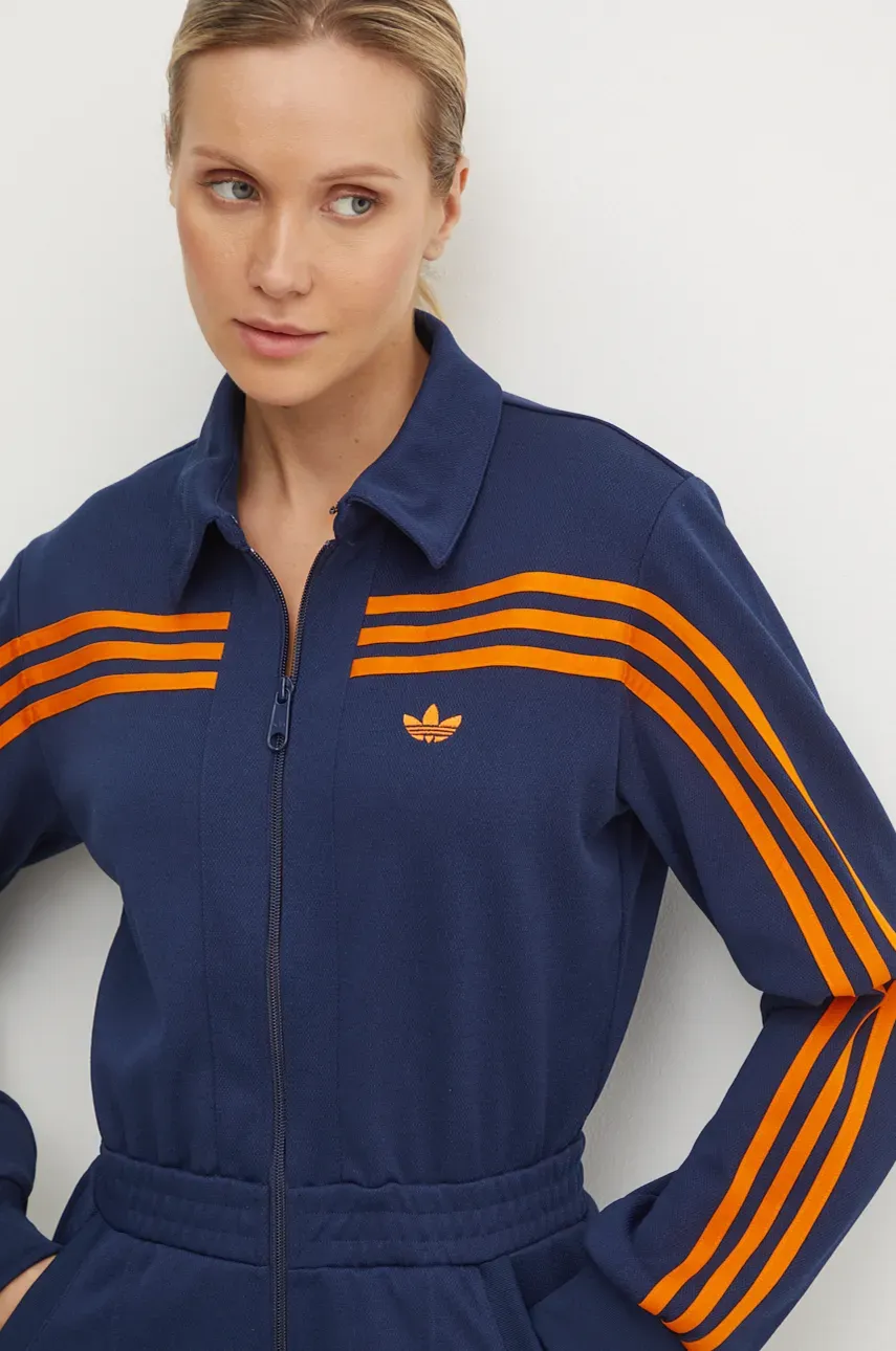 Kombinezon Adidas Originals Jumpsuit Boja: Tamno Plava, S Ovratnikom, JN8312