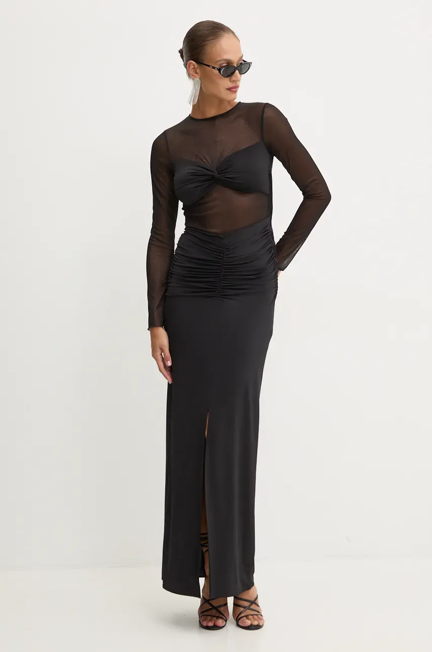 Simona Corsellini rochie culoarea negru, maxi, mulată, A24CEAB060