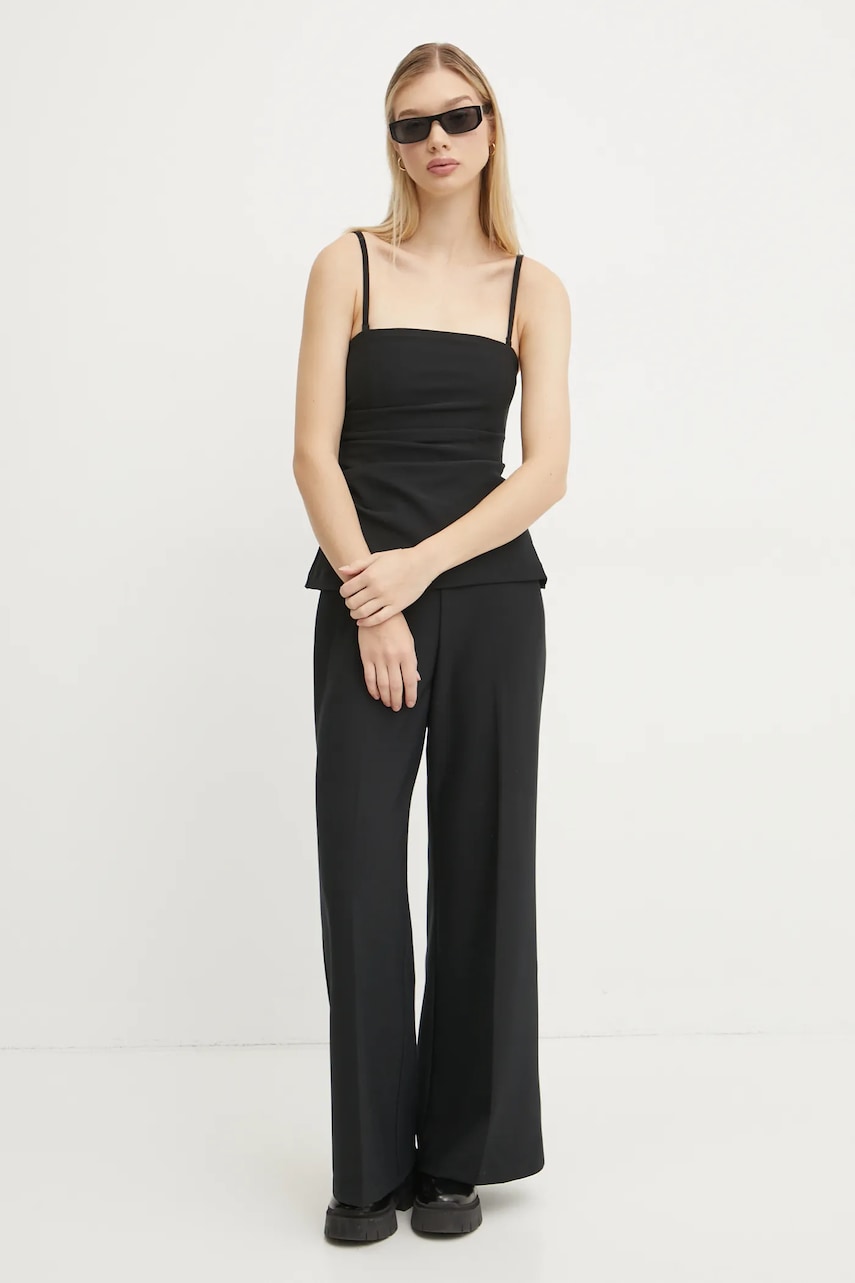 Abercrombie & Fitch salopeta culoarea negru, cold shoulder, KI159-5045 Abercrombie & Fitch salopeta culoarea negru, cold shoulder, KI159-5045