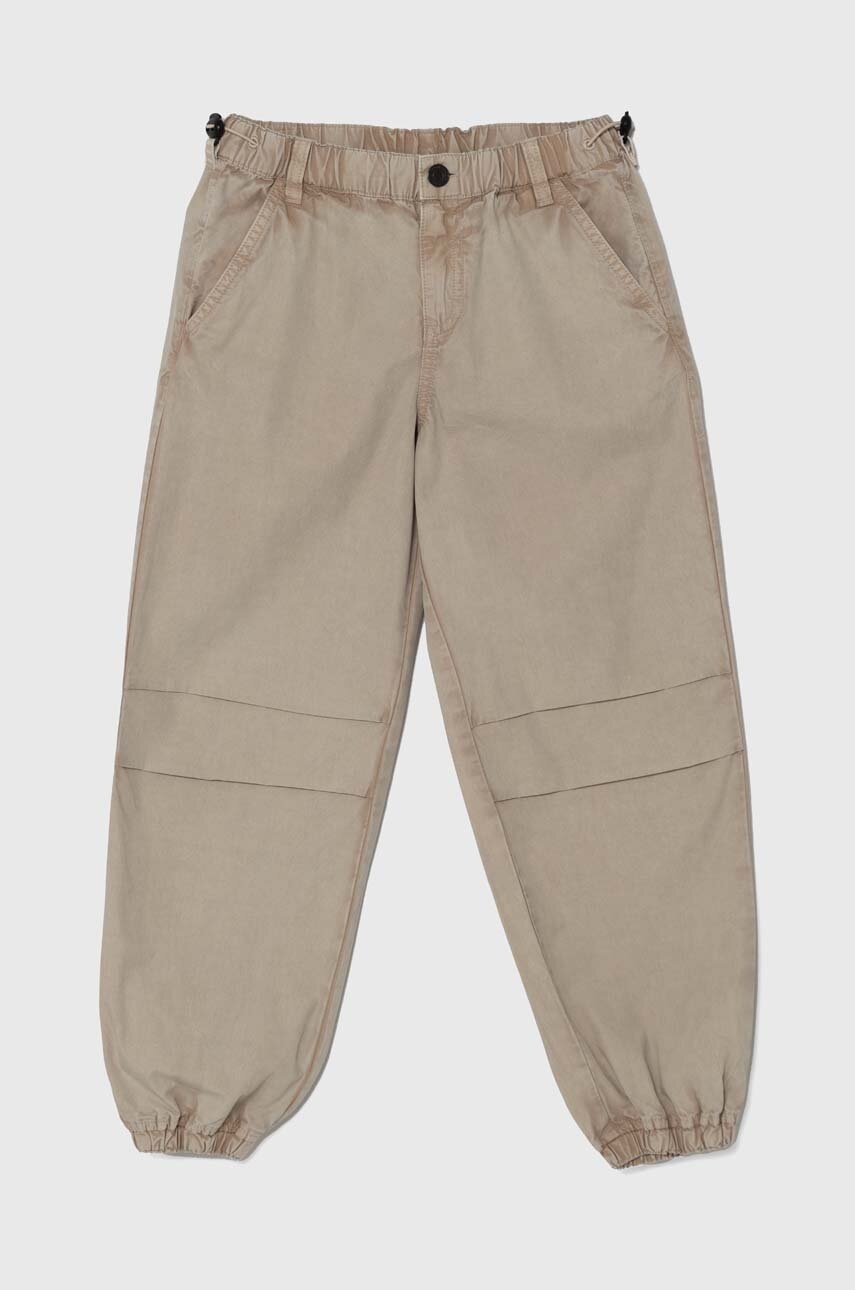 Детские хлопковые брюки Guess цвет бежевый однотонные L4YB01 WGBT0