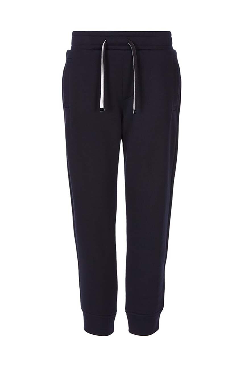 Emporio Armani pantaloni de trening pentru copii culoarea albastru marin, neted, 8N4PS9 1JRIZ