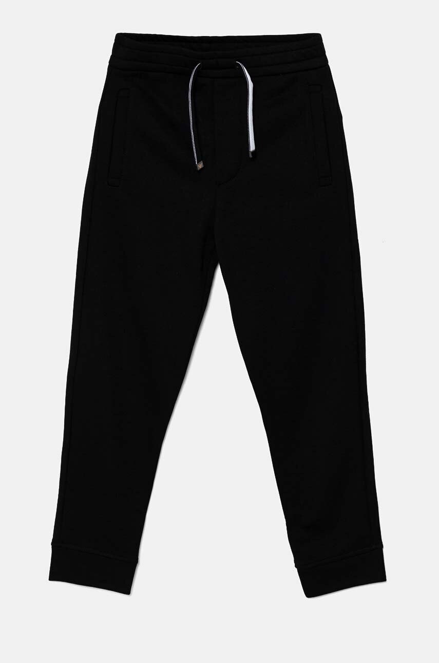 Emporio Armani pantaloni de trening pentru copii culoarea negru, neted, 8N4PS9 1JRIZ