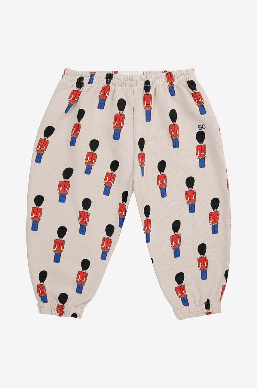 Хлопковые штаны для младенцев Bobo Choses Little Tin Soldier цвет бежевый с узором 224AB064