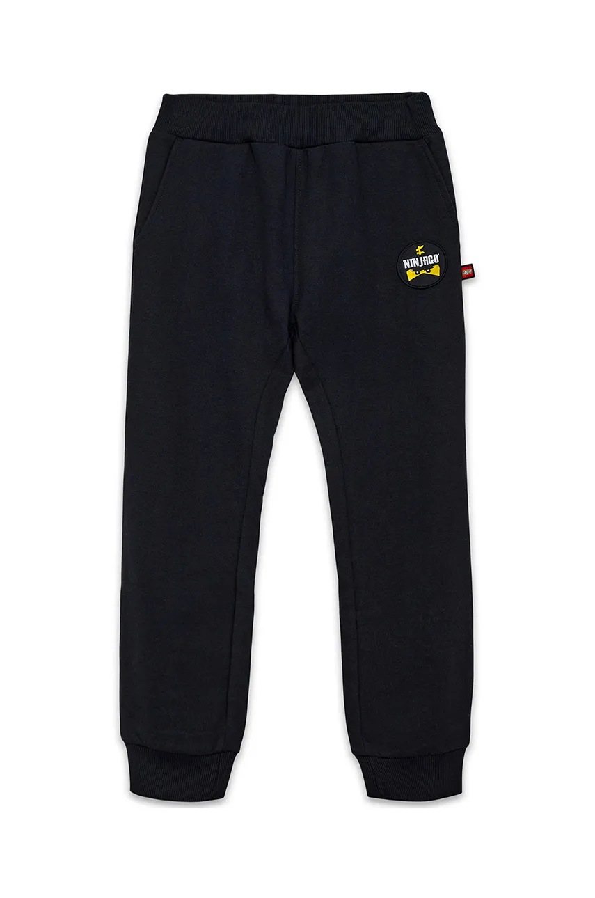 Детские хлопковые штаны Lego LWPHILO 603 цвет чёрный однотонные 12011289