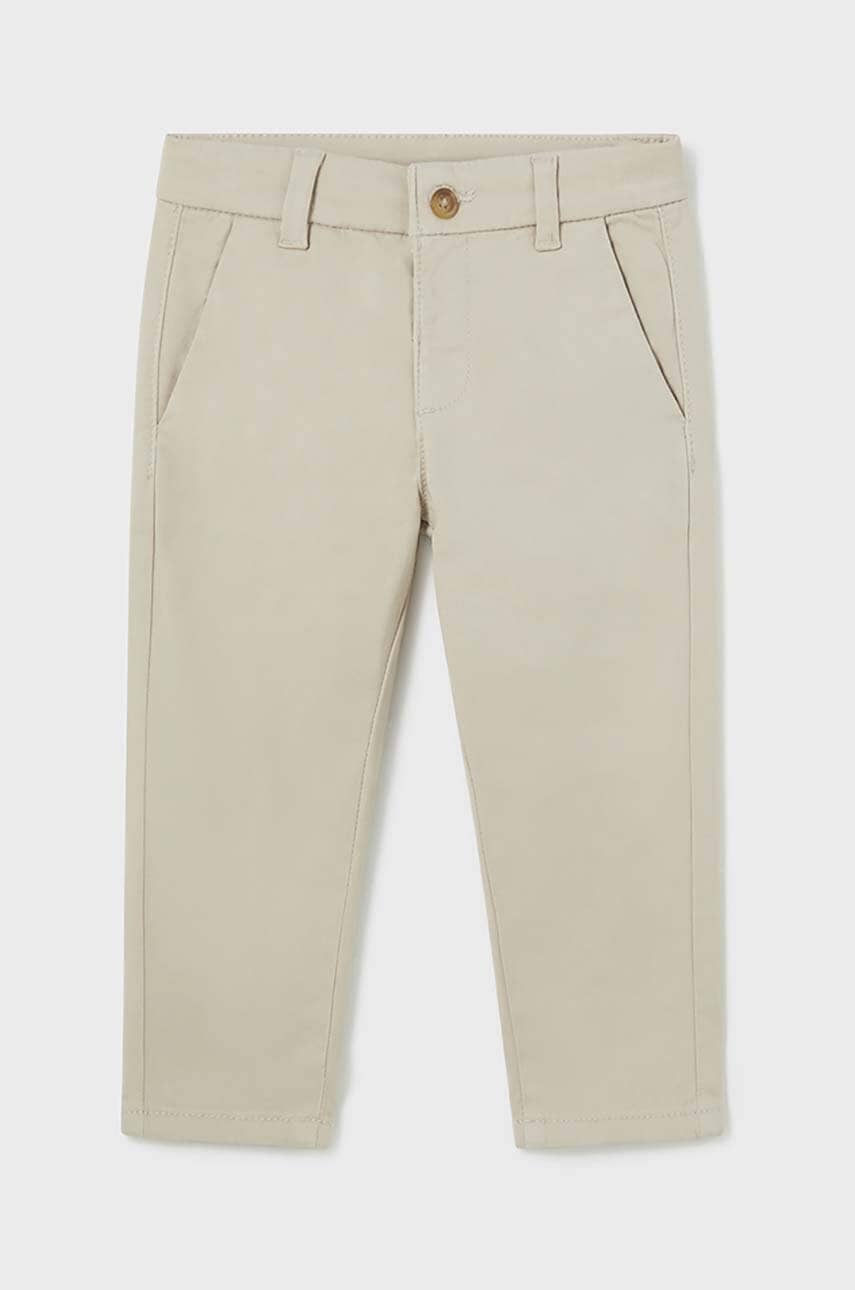 Mayoral pantaloni bebe culoarea bej, neted, 521