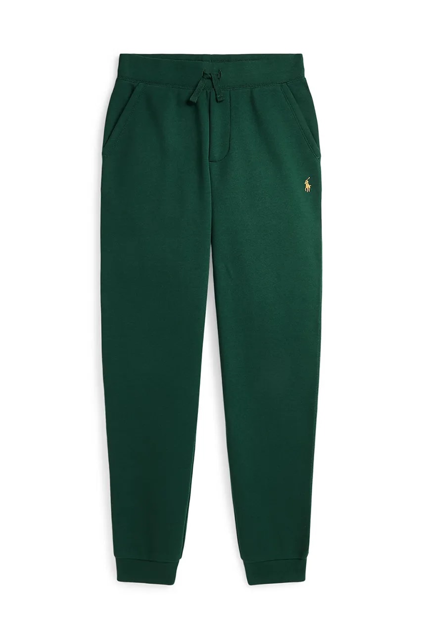 Levně Dětské tepláky Polo Ralph Lauren zelená barva, hladké, 323953026001