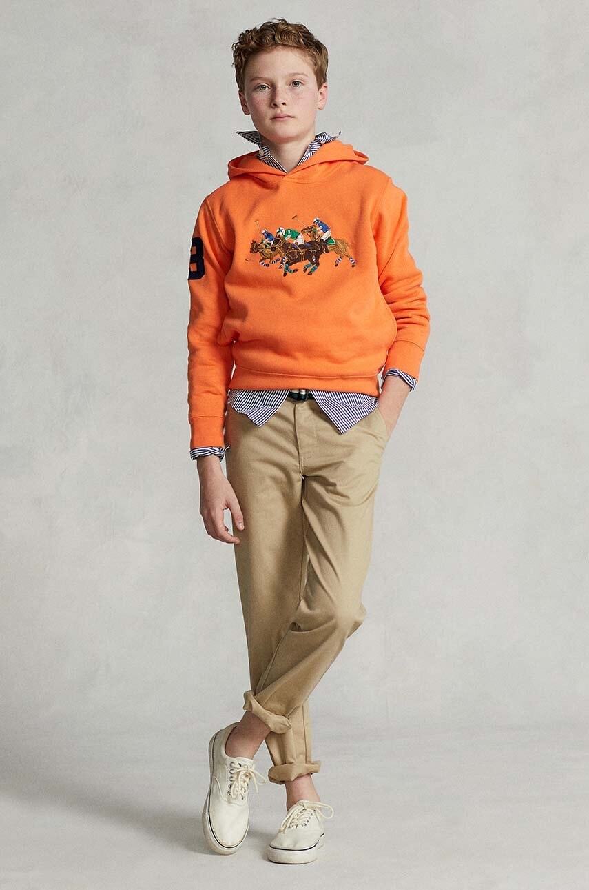Levně Dětské kalhoty Polo Ralph Lauren béžová barva, hladké, 323855394002