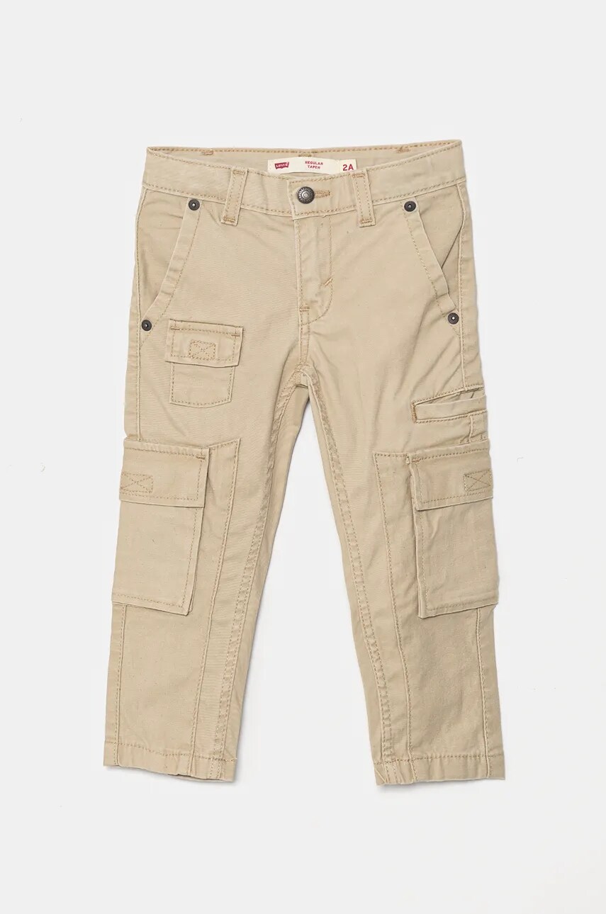 Levi's pantaloni copii REGULAR TAPER CARGO culoarea bej, neted, 8EL222