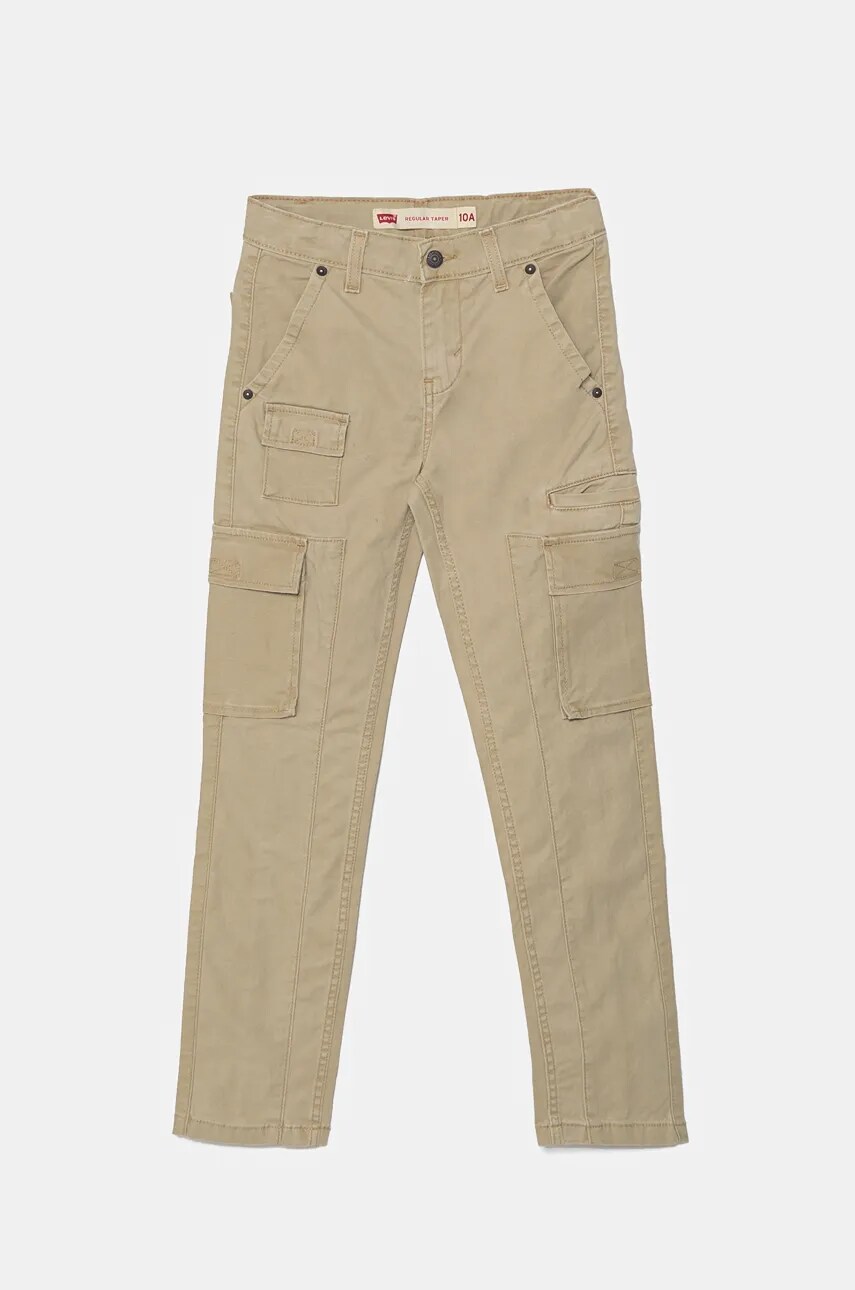 Levi's pantaloni copii REGULAR TAPER CARGO culoarea bej, neted, 9EL222