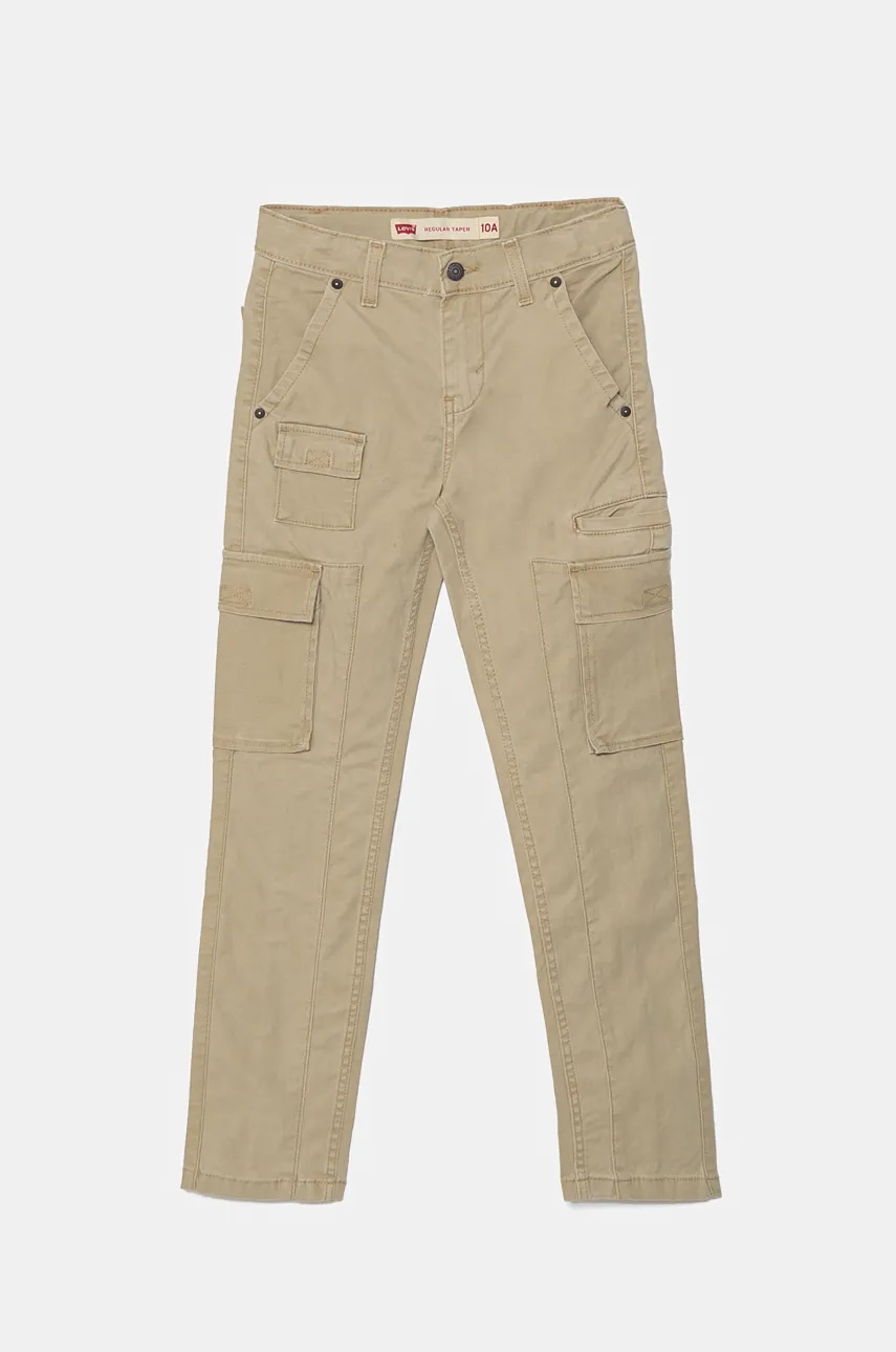 Levi\'s pantaloni copii REGULAR TAPER CARGO culoarea bej, neted, 9EL222