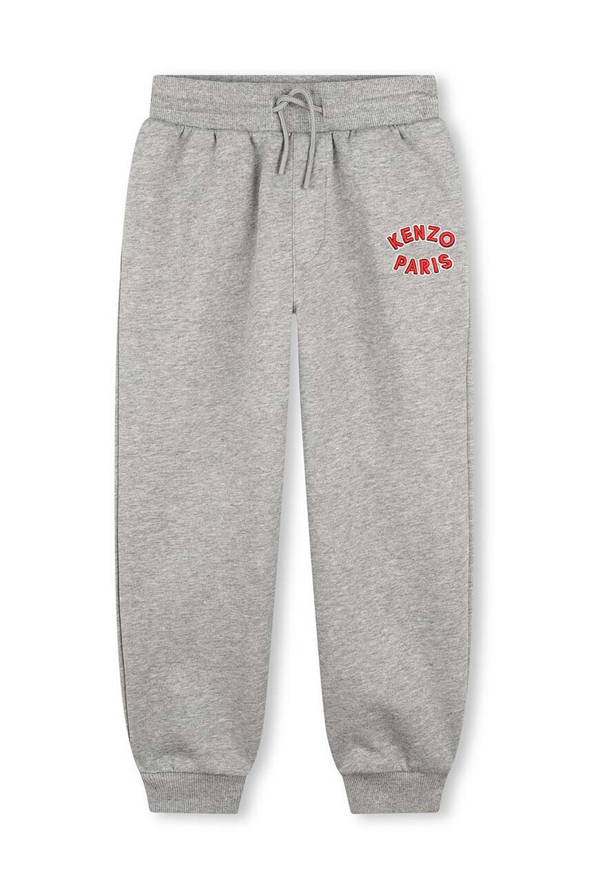Детские спортивные штаны Kenzo Kids цвет серый меланж K60793