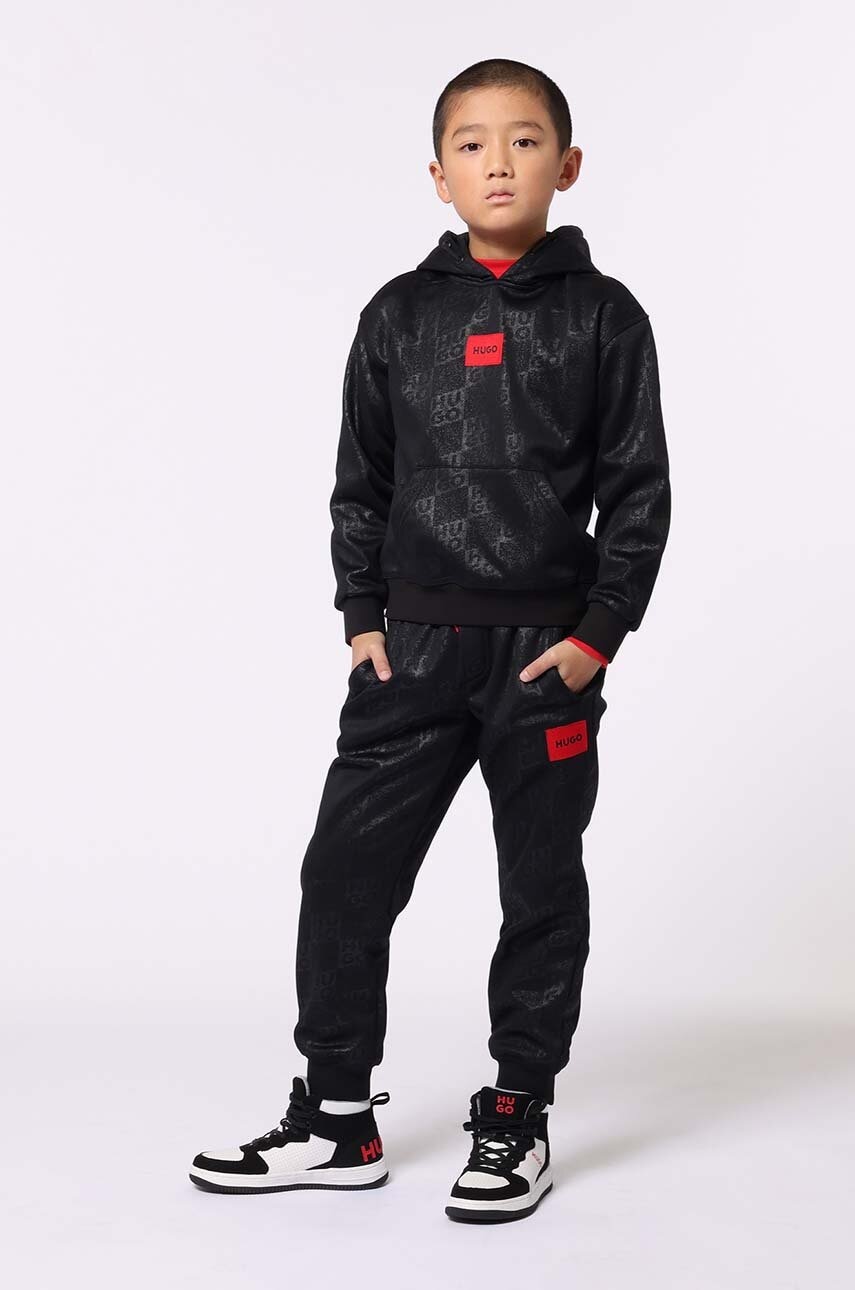 HUGO pantaloni de trening pentru copii culoarea negru, modelator, G00180