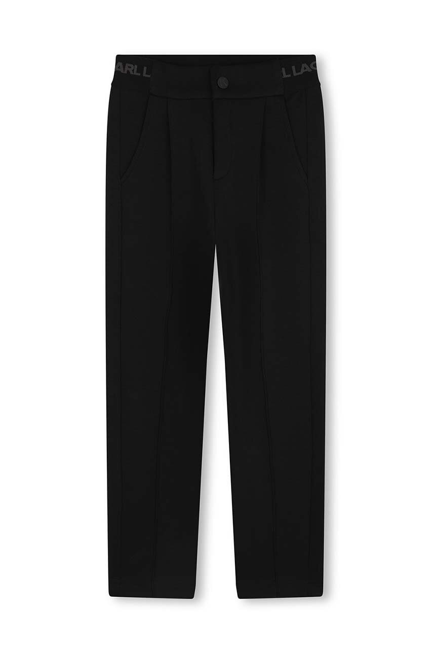 Karl Lagerfeld pantaloni de trening pentru copii culoarea negru, neted, Z30264 Karl Lagerfeld pantaloni de trening pentru copii culoarea negru, neted, Z30264
