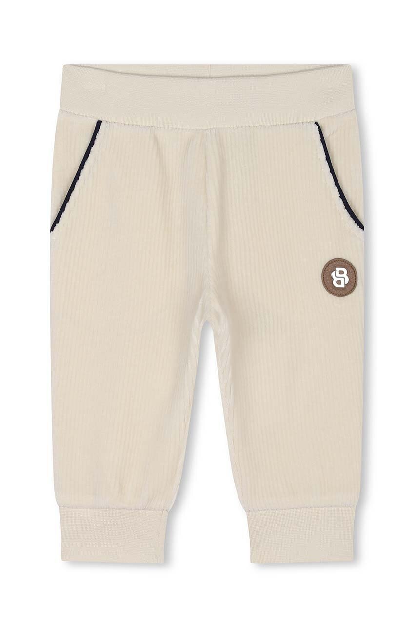 BOSS pantaloni de trening pentru copii culoarea bej, neted, J51273