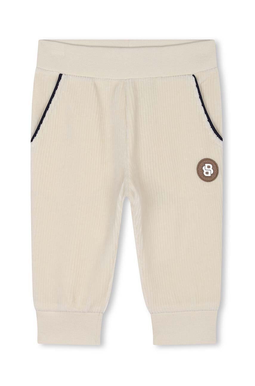 BOSS pantaloni de trening pentru copii culoarea bej, neted, J51273