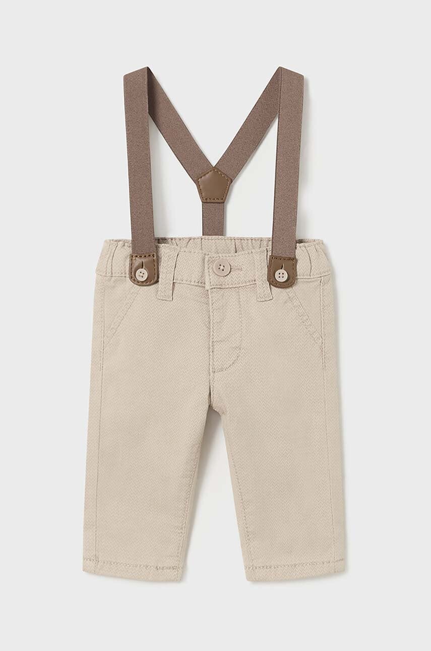 Mayoral Newborn pantaloni bebe culoarea bej, neted, 2521 Mayoral Newborn pantaloni bebe culoarea bej, neted, 2521