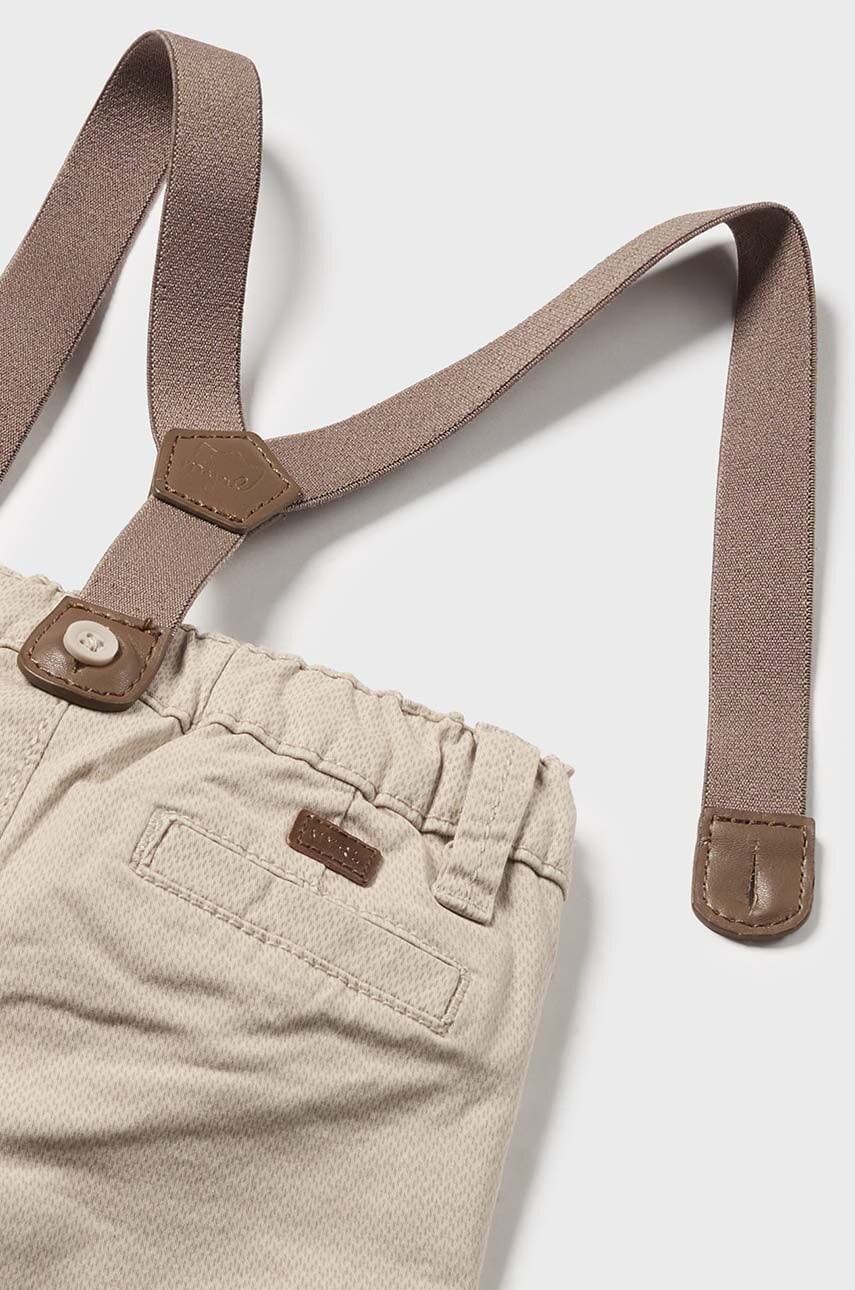 Штани для немовлят Mayoral Newborn колір бежевий однотонні 2521 Штани для немовлят Mayoral Newborn колір бежевий однотонні 2521