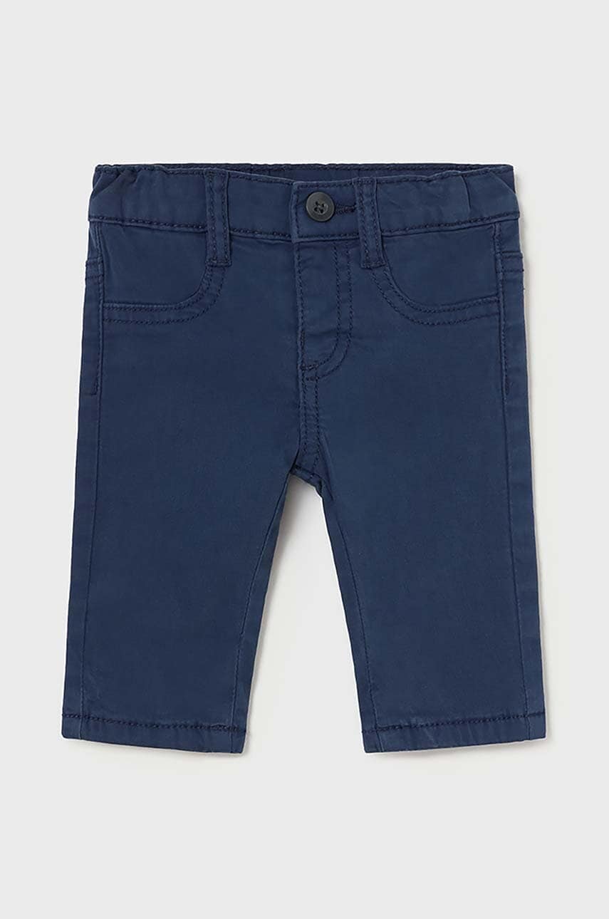 Mayoral Newborn pantaloni bebe culoarea albastru marin, neted, 2524 Mayoral Newborn pantaloni bebe culoarea albastru marin, neted, 2524
