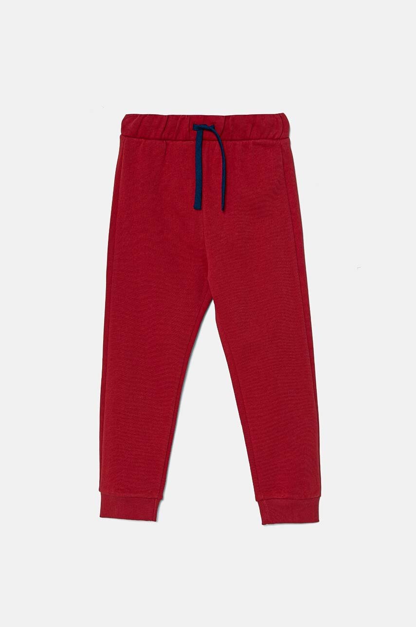 

Детски памучен спортен панталон United Colors of Benetton в бордо с изчистен дизайн 3J70GF010