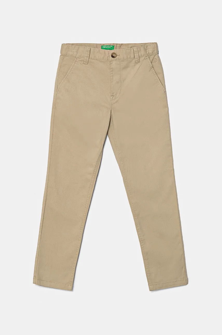 United Colors of Benetton pantaloni copii culoarea bej, neted, 4HM6CF011