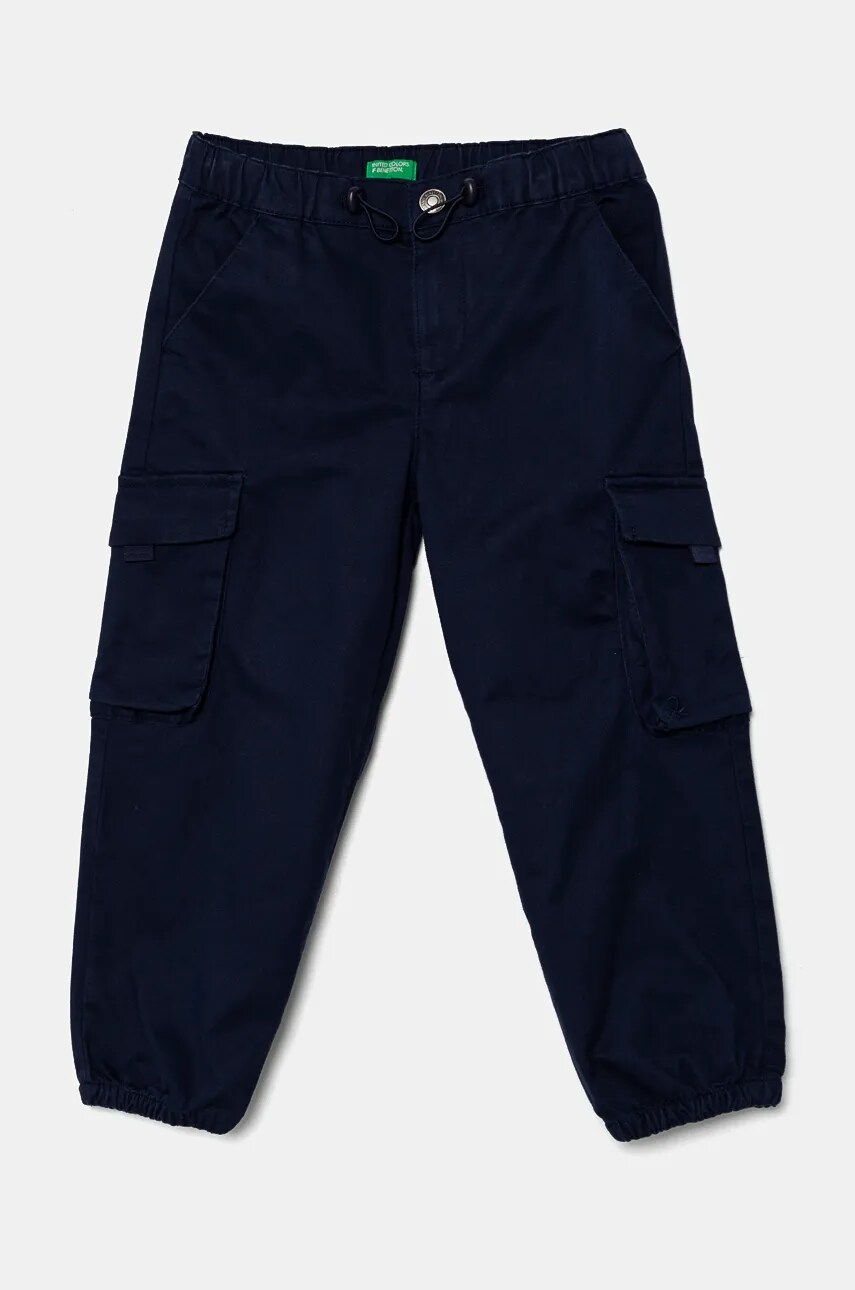 United Colors of Benetton pantaloni copii culoarea albastru marin, neted, 4XZXGF022