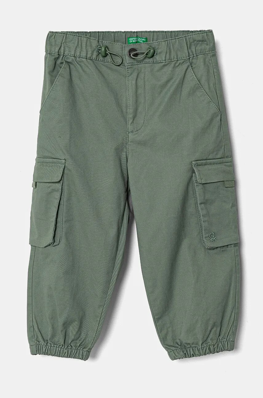 United Colors of Benetton pantaloni copii culoarea verde, neted, 4XZXGF022