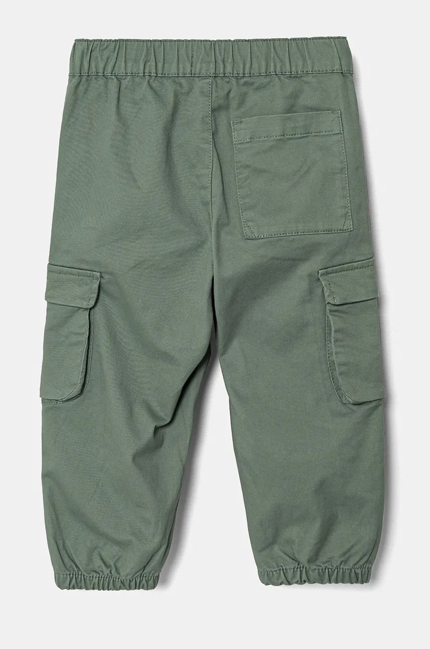 Дитячі штани United Colors of Benetton колір зелений однотонні 4XZXGF022
