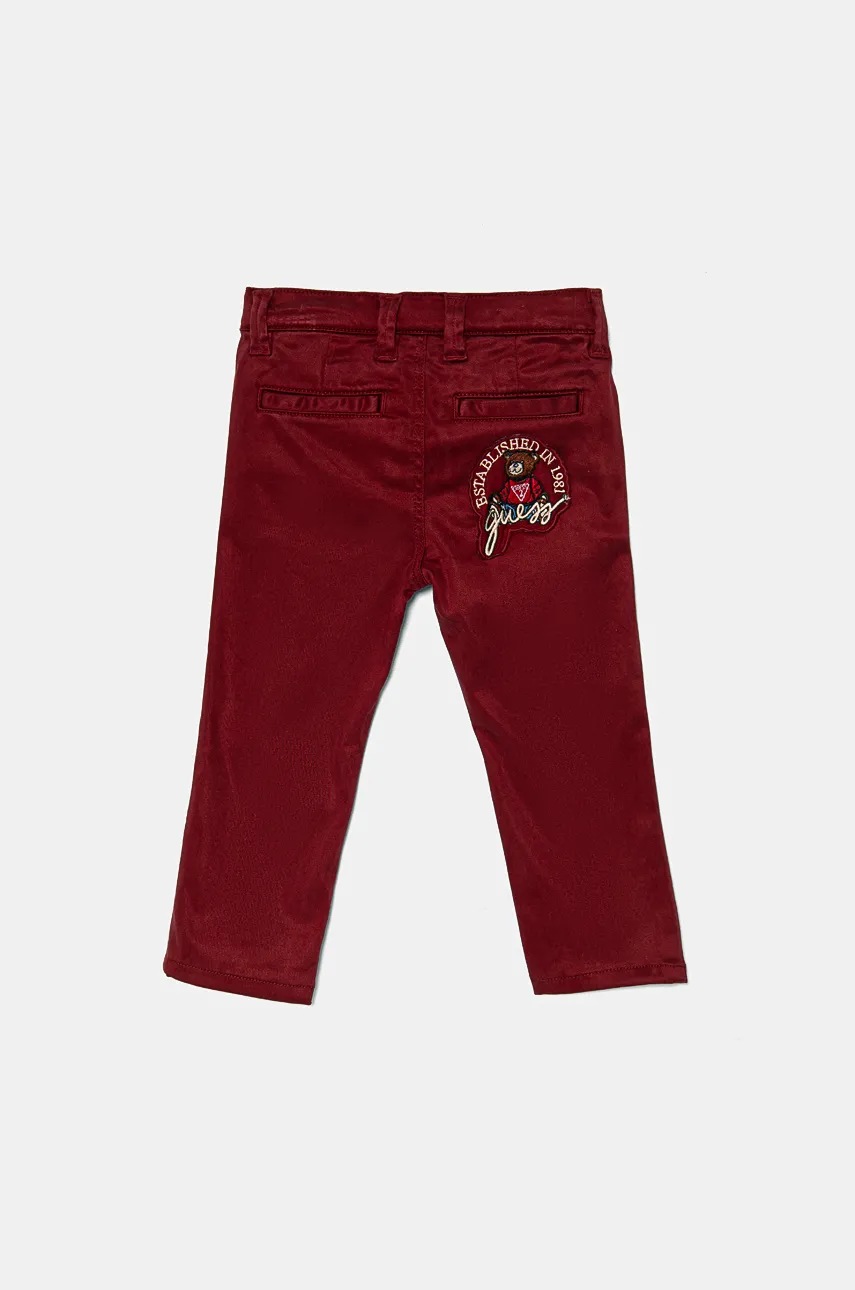 

Детски панталон Guess в бордо с изчистен дизайн N4BB00 WF7H0