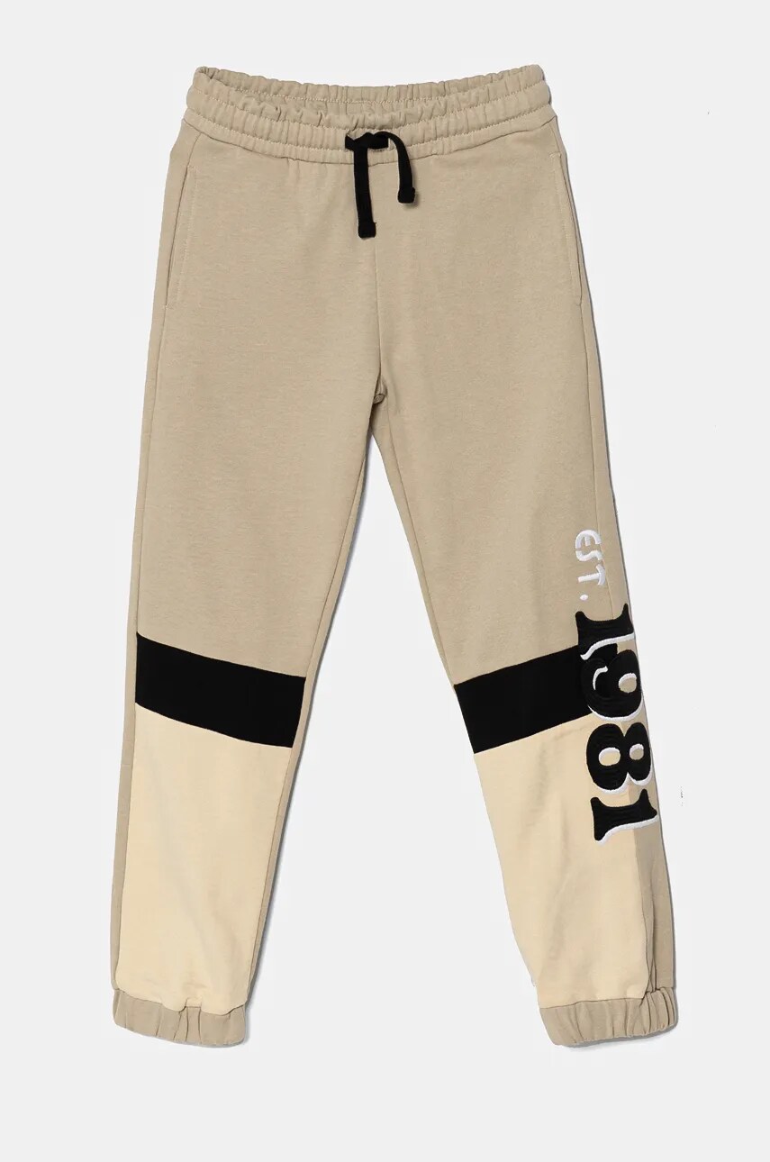 Levně Bavlněné tepláky Guess béžová barva, s aplikací, N4BQ11 KAD73