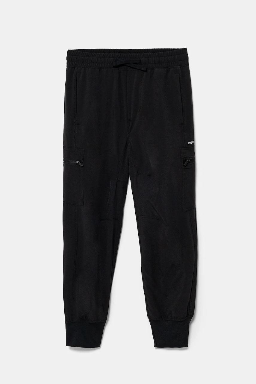 Abercrombie & Fitch pantaloni copii culoarea negru, neted, KI234-4066