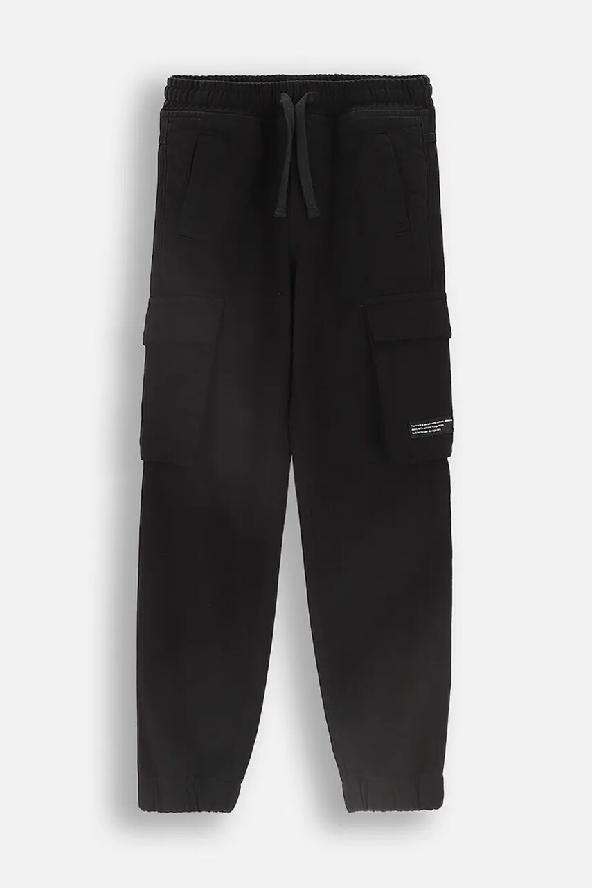 Coccodrillo pantaloni copii culoarea negru, neted, DIGITAL BOY JUNIOR