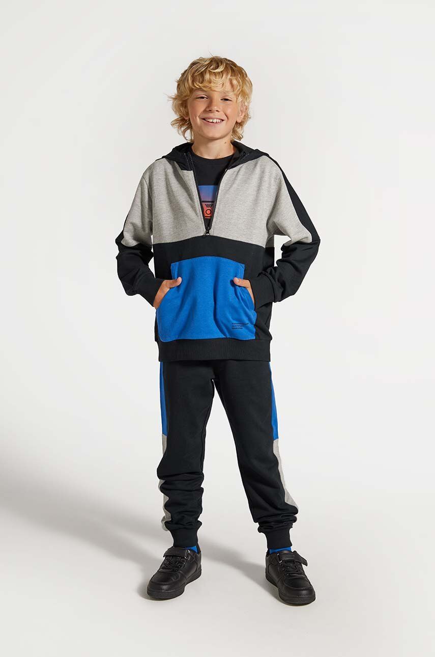 Coccodrillo pantaloni de trening din bumbac pentru copii culoarea negru, modelator, DIGITAL BOY JUNIOR