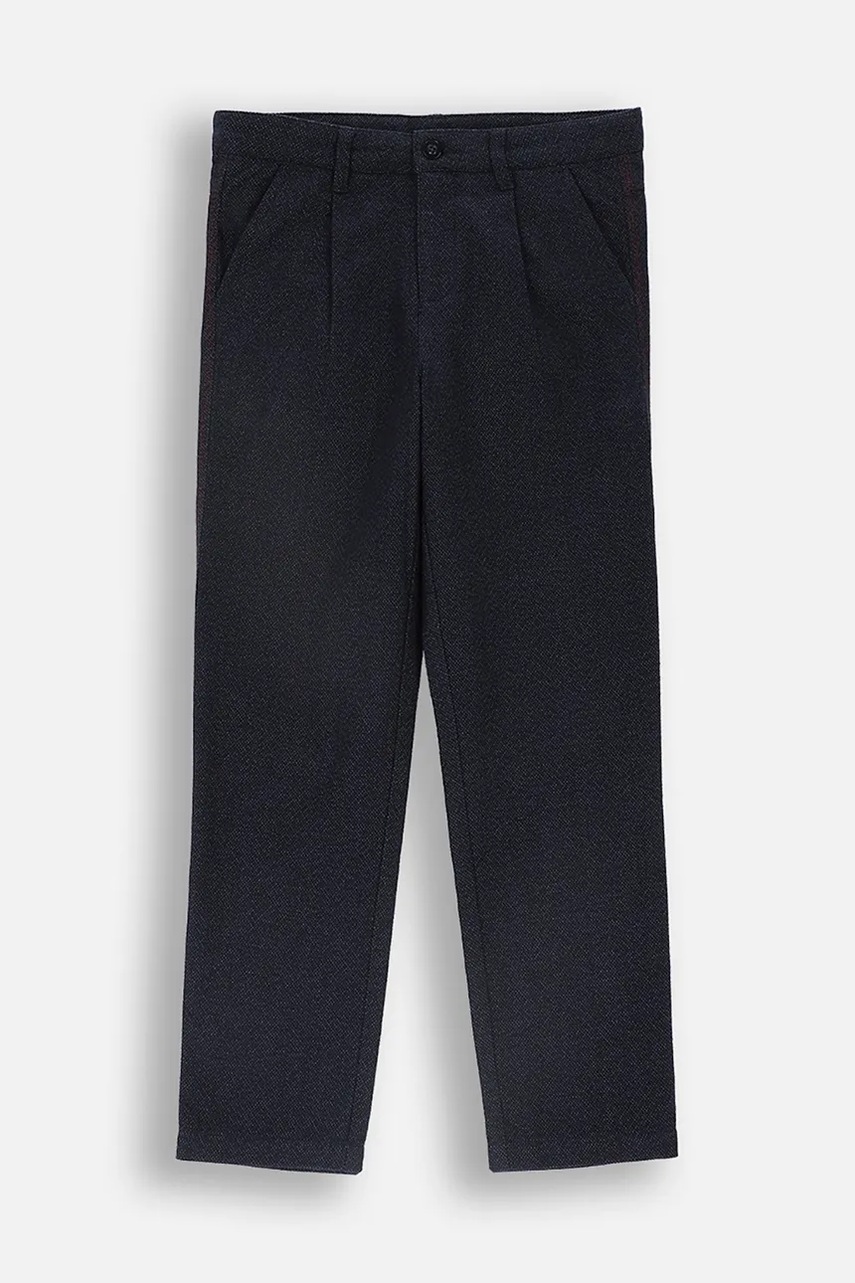 Дитячі штани Coccodrillo колір синій однотонні ELEGANT JUNIOR BOY