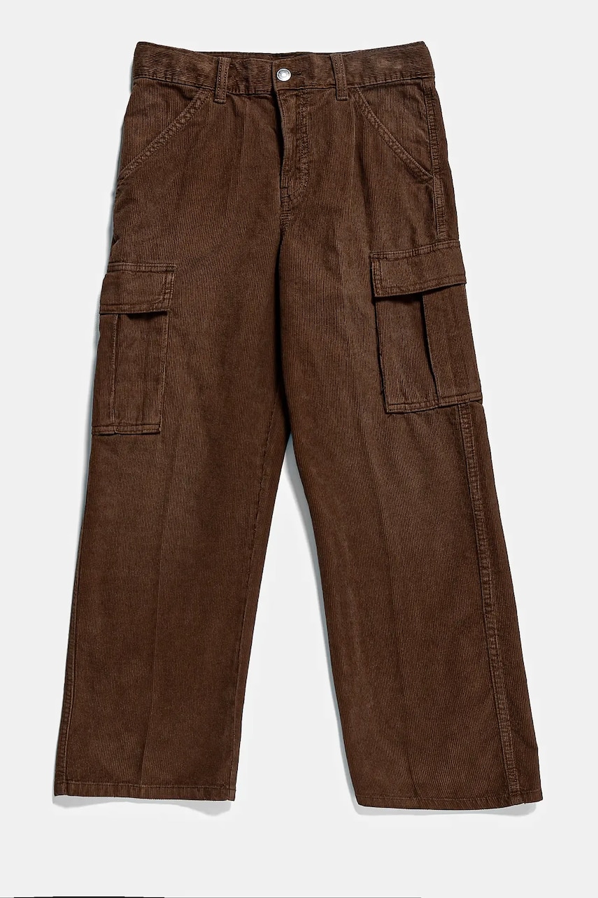 United Colors of Benetton pantaloni de bumbac pentru copii culoarea maro, neted, 480WCF03W United Colors of Benetton pantaloni de bumbac pentru copii culoarea maro, neted, 480WCF03W