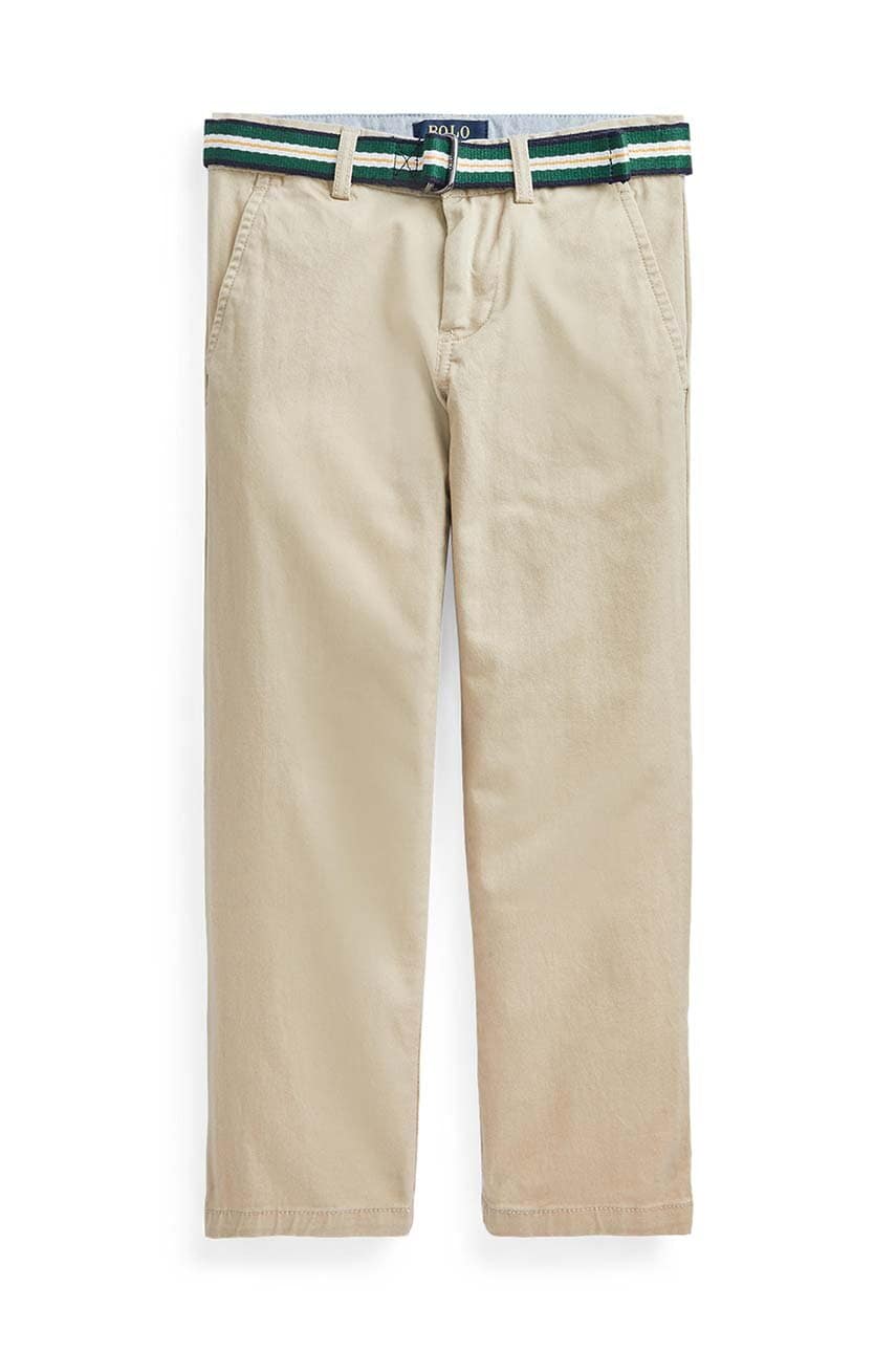 Levně Dětské kalhoty Polo Ralph Lauren béžová barva, hladké, 322855394002