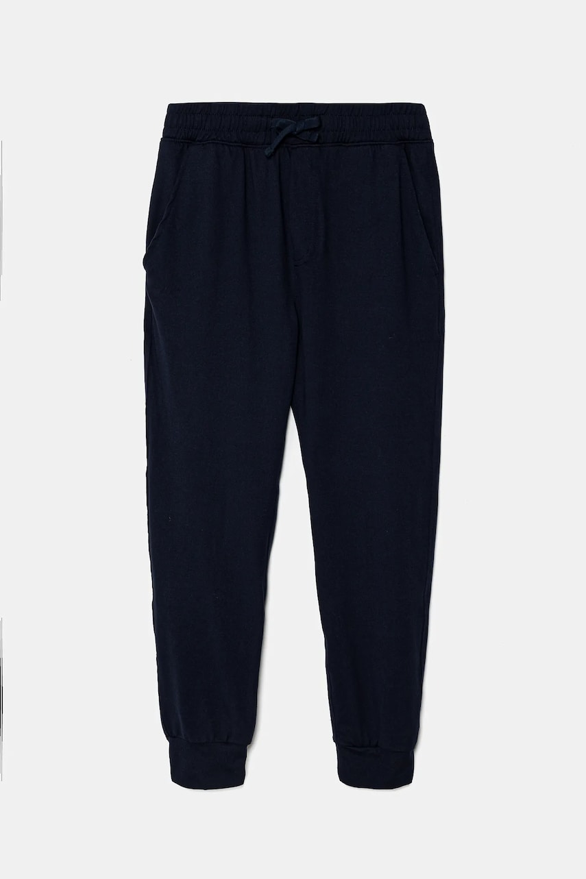 Abercrombie & Fitch pantaloni de trening pentru copii culoarea albastru marin, neted, KI234-4055 Abercrombie & Fitch pantaloni de trening pentru copii culoarea albastru marin, neted, KI234-4055