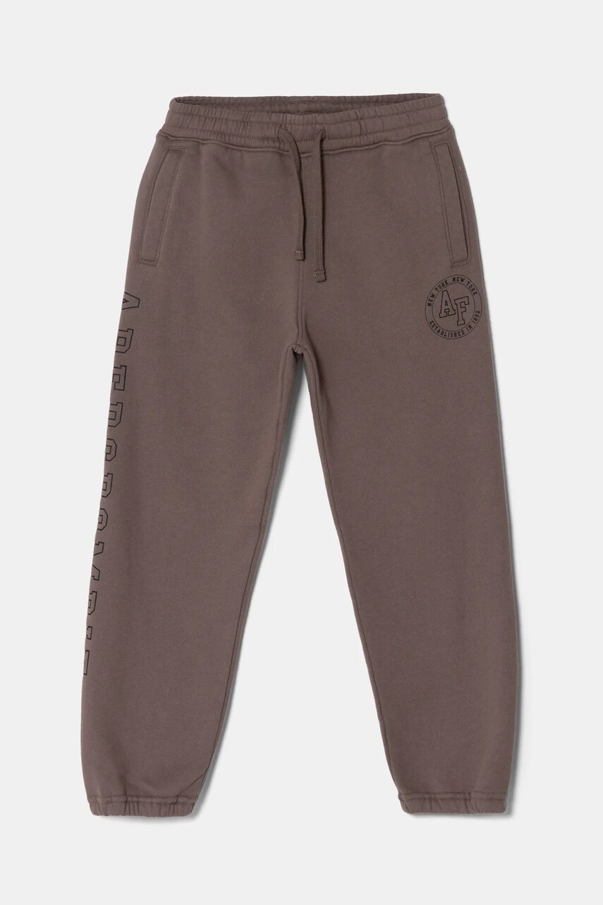 Abercrombie & Fitch pantaloni de trening pentru copii culoarea maro, neted, KI234-4085