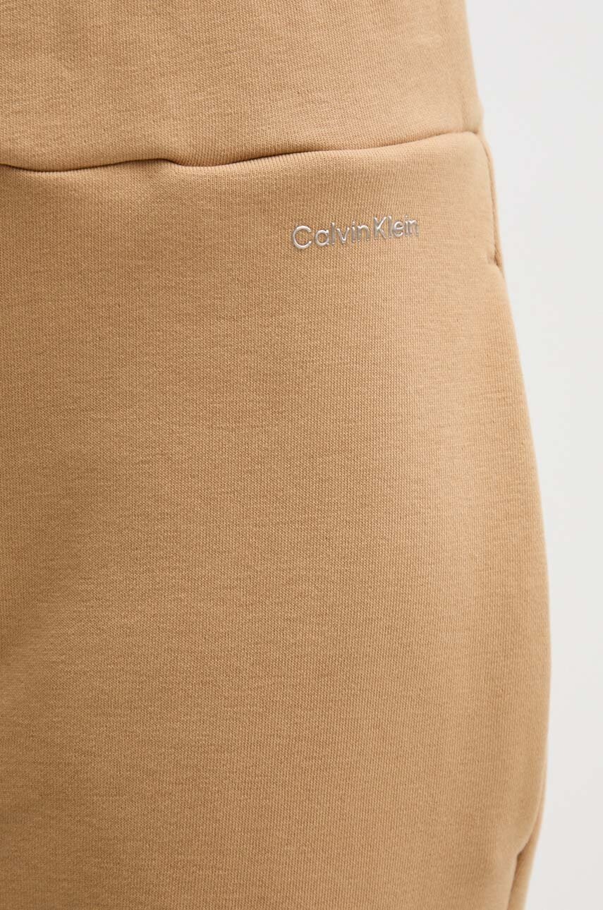 Спортивні штани Calvin Klein колір бежевий однотонні K20K207214 