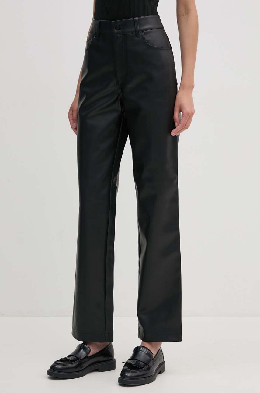Levně Kalhoty Calvin Klein Jeans dámské, černá barva, široké, high waist, J20J223548