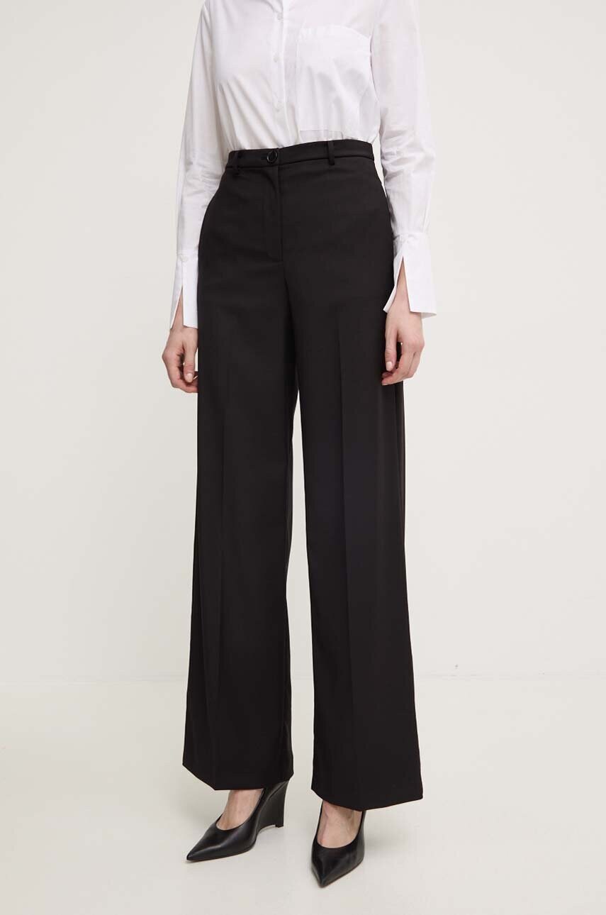 Levně Kalhoty Patrizia Pepe dámské, černá barva, široké, high waist, 8P0615 A106
