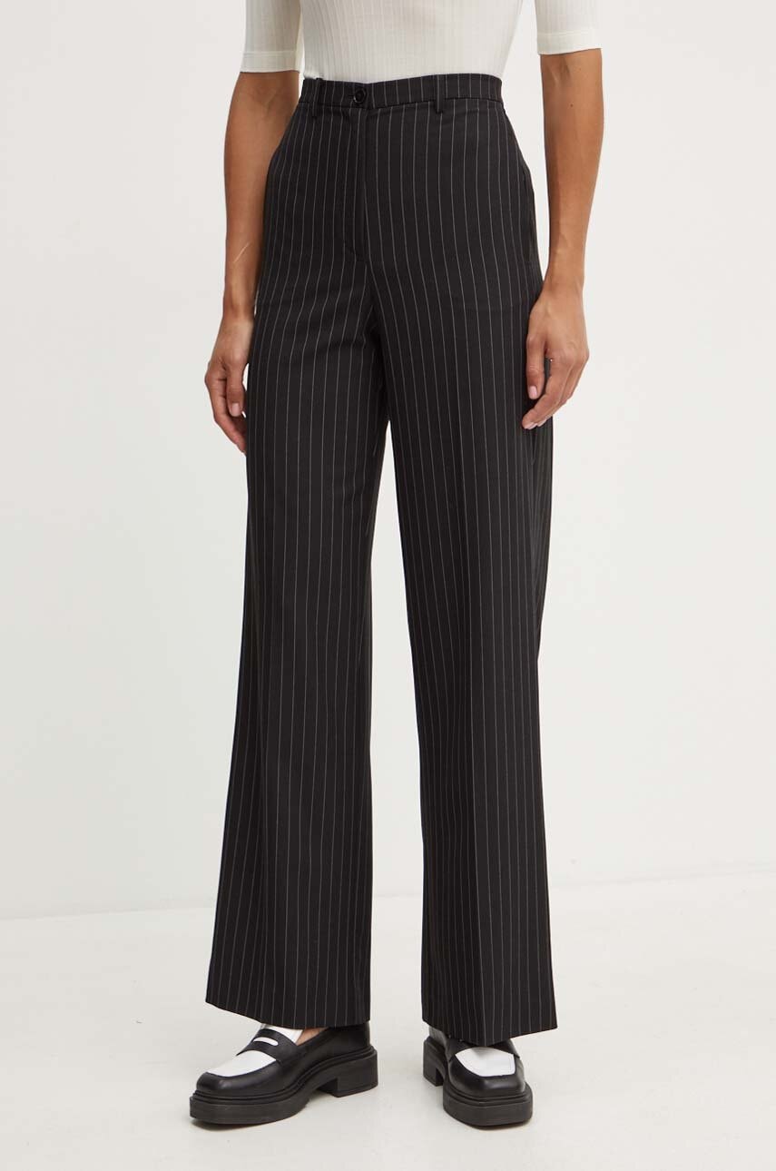 Levně Kalhoty Patrizia Pepe dámské, černá barva, široké, high waist, 8P0615 A457