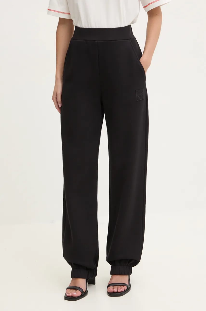 Iceberg pantaloni de trening din bumbac culoarea negru, neted, B122 6314 Iceberg pantaloni de trening din bumbac culoarea negru, neted, B122 6314