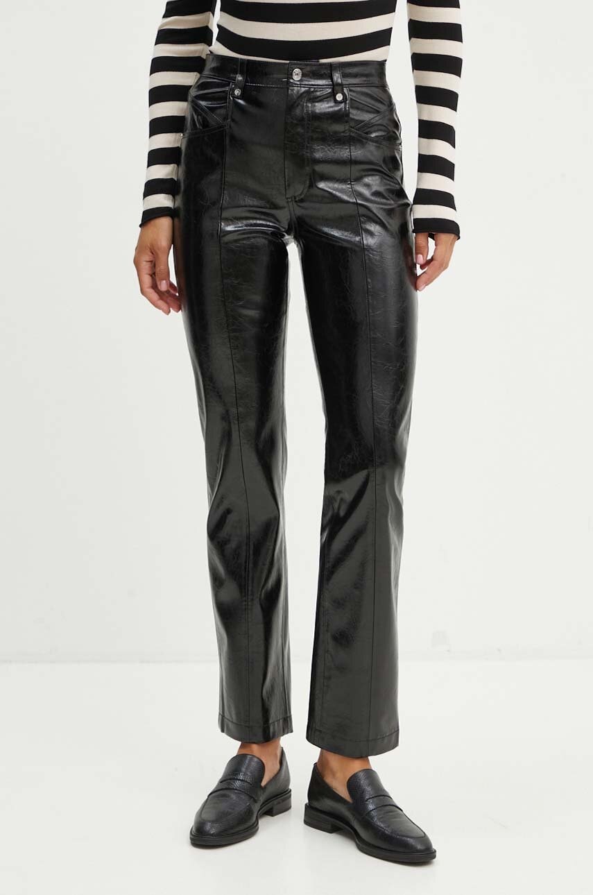 Boss Orange pantaloni femei, culoarea negru, drept, high waist, 50524951 Boss Orange pantaloni femei, culoarea negru, drept, high waist, 50524951