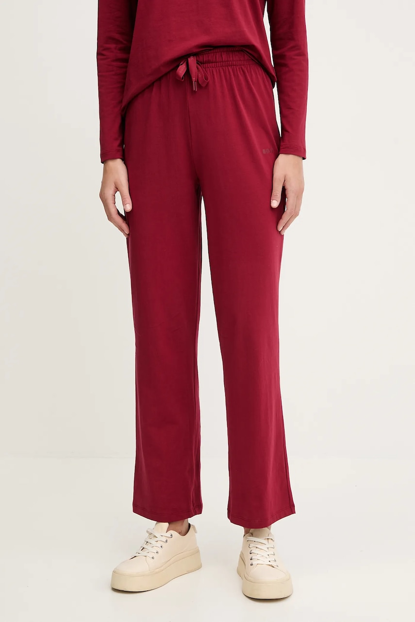 BOSS pantaloni de lounge culoarea bordo, uni, 50520148