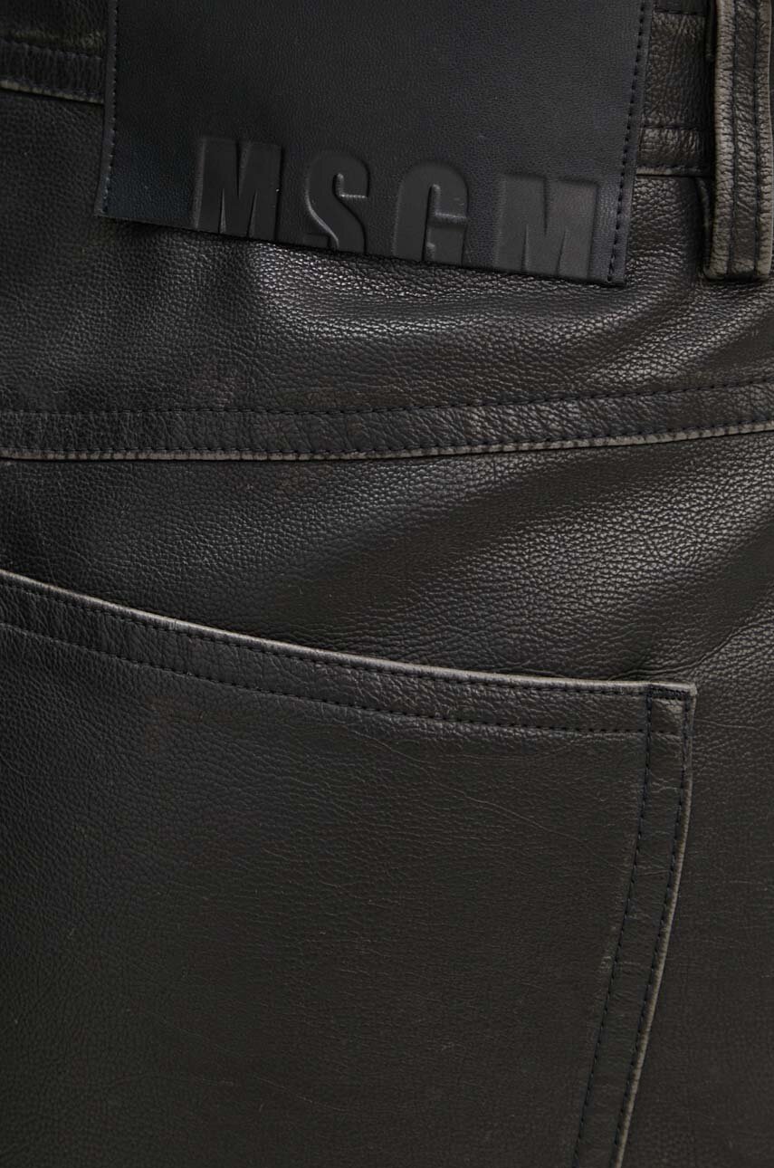 Штани MSGM жіночі колір чорний прямі висока посадка 3741MDP03L.247622 