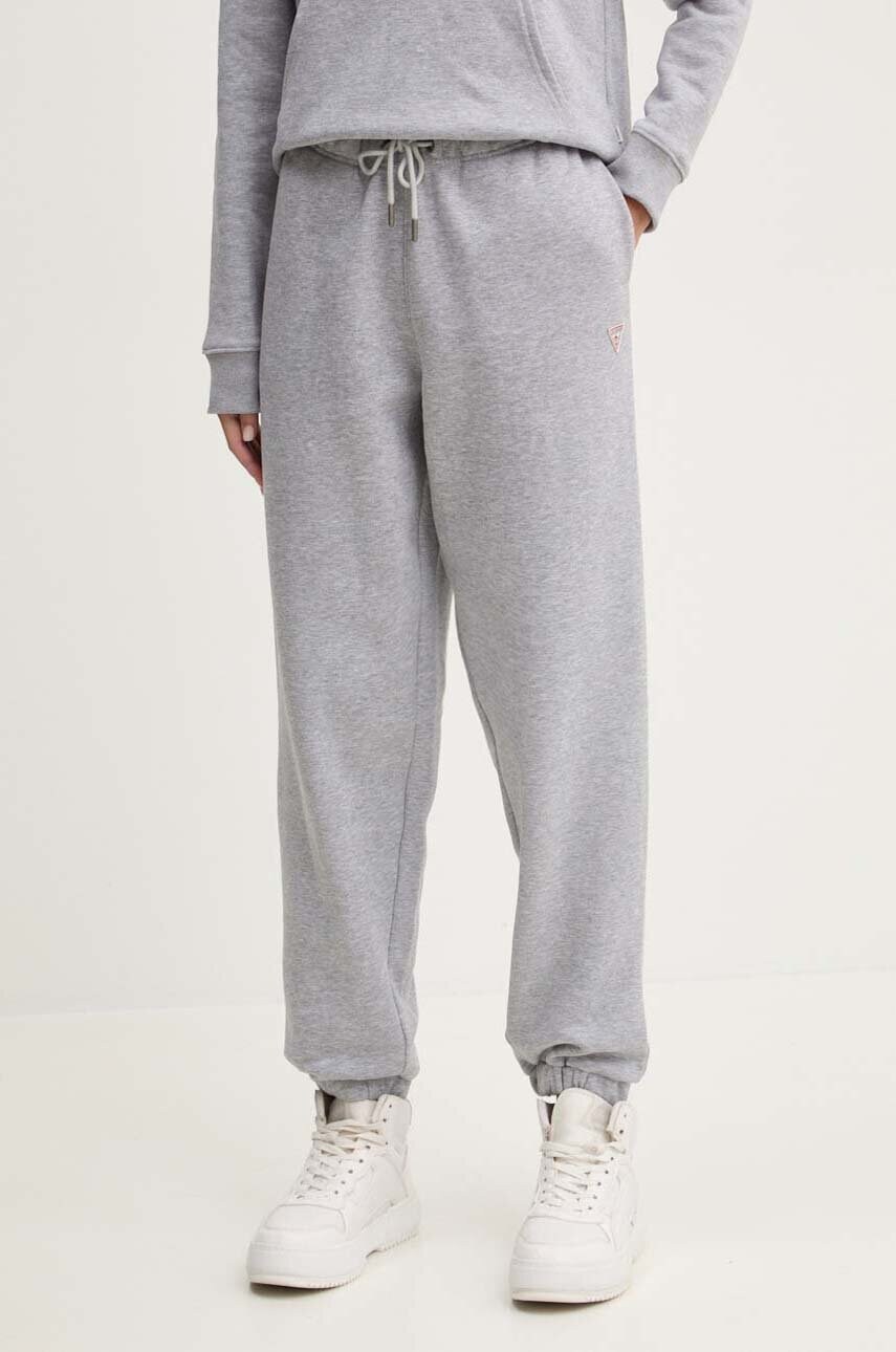 Levně Tepláky Guess Jeans šedá barva, hladké, W4YB33 KC811