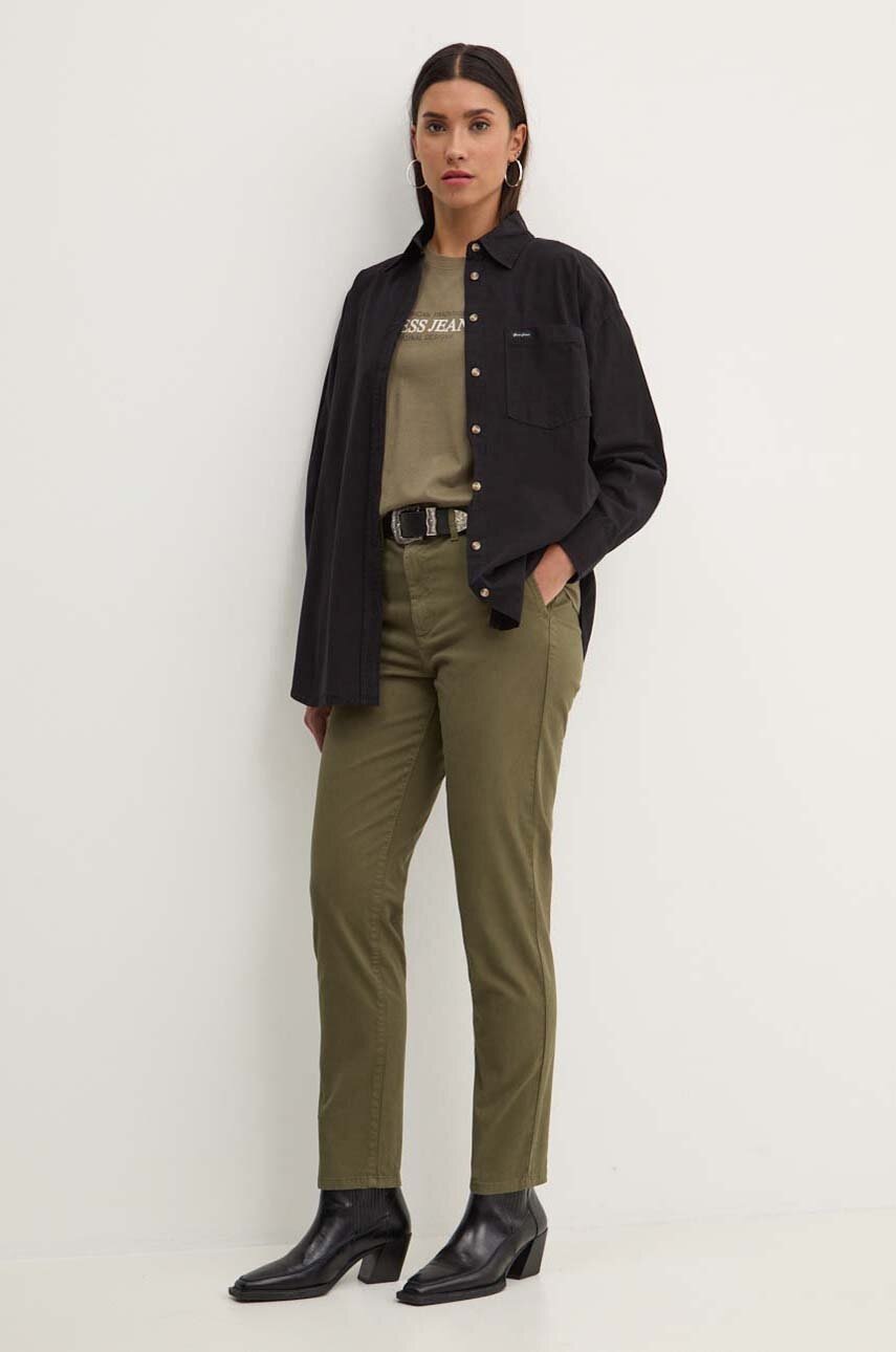 Παντελόνι Guess Jeans χρώμα: πράσινο, W4YB34 WGB51 φωτογραφία