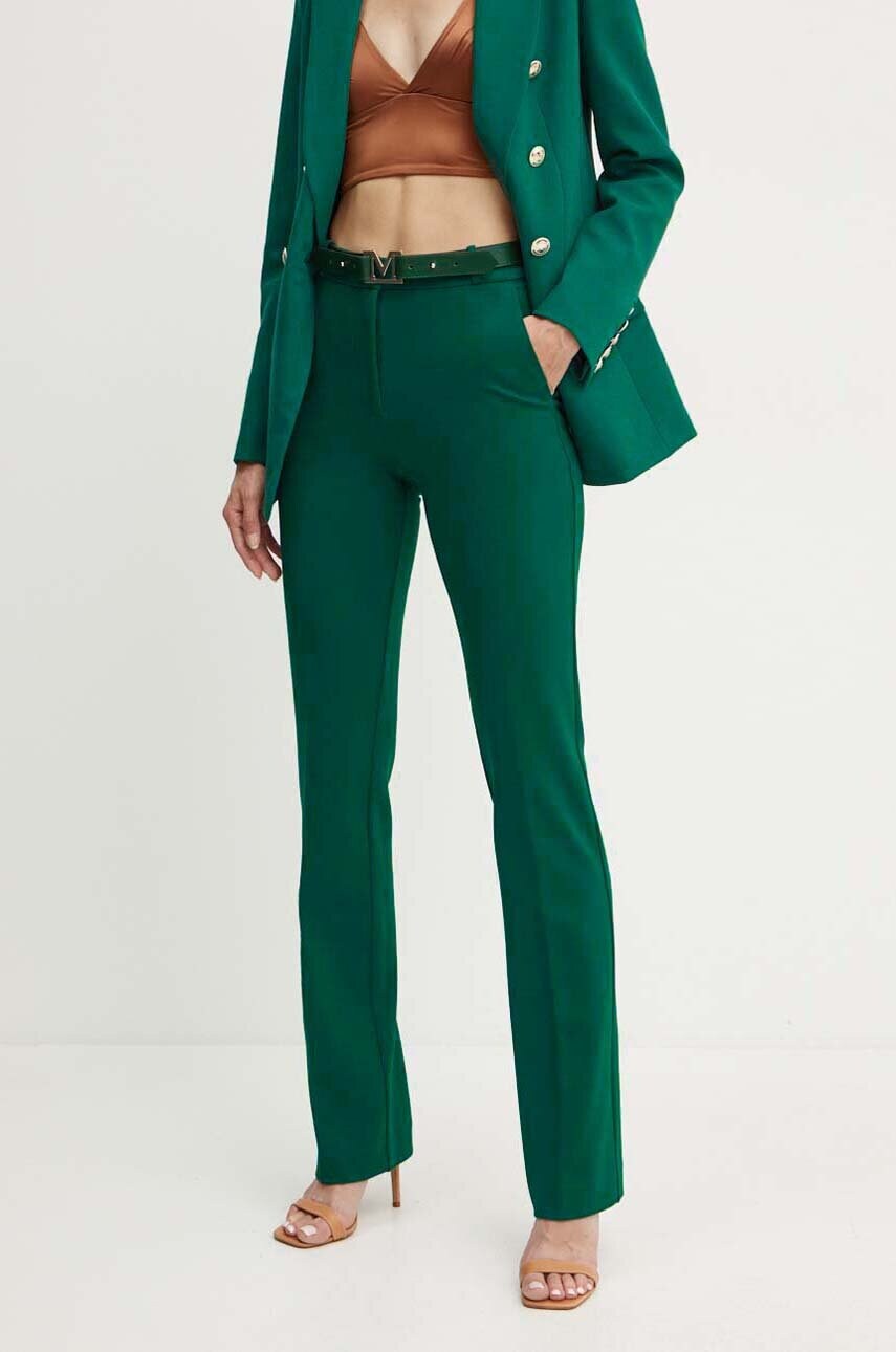 Levně Kalhoty Marciano Guess ODETTE dámské, zelená barva, jednoduché, high waist, 4YGB23 6375Z